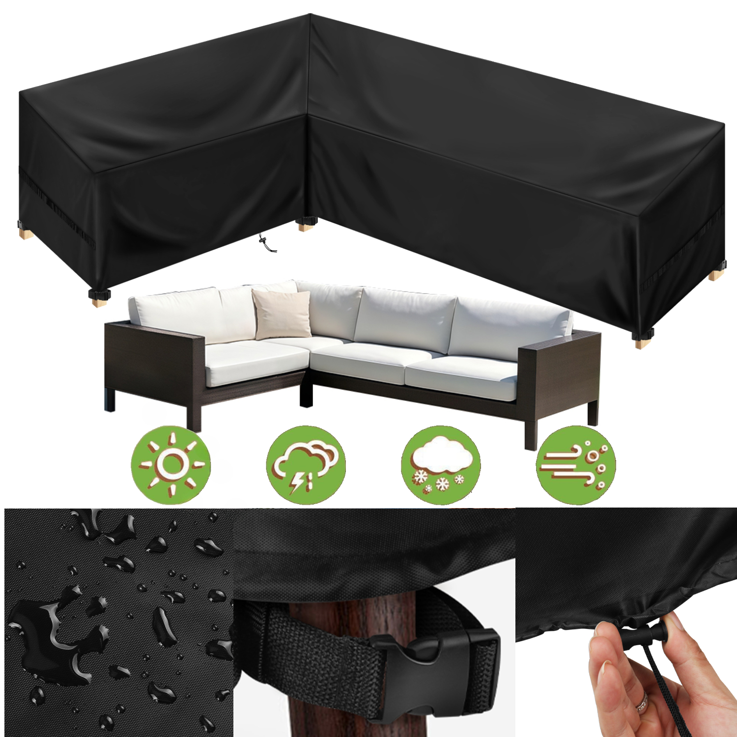 Outdoor Furniture Protector - Outdoor Waterproof Sectional Sofa Cover Heavy