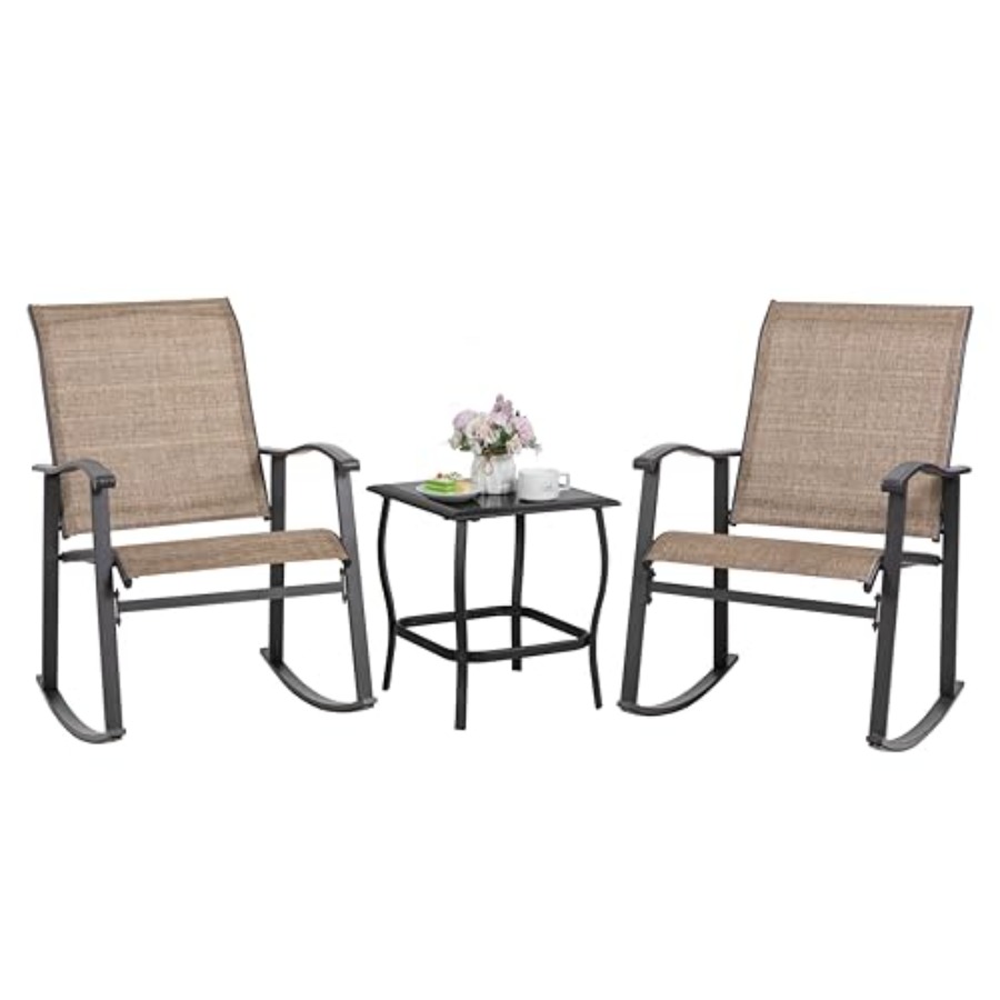 Outdoor Furniture For Patio - Shintenchi Rocking Chair Outdoor with Table
