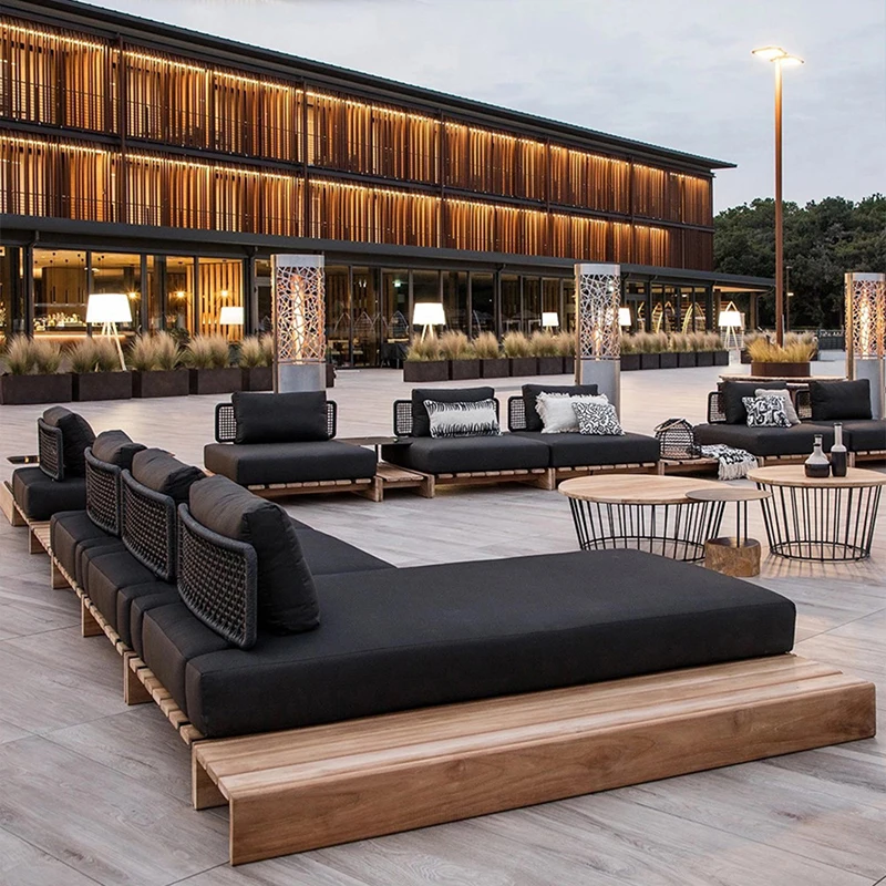 Outdoor Furniture L Shape - #Garden Teak Outdoor Sectionals Sofa Furniture