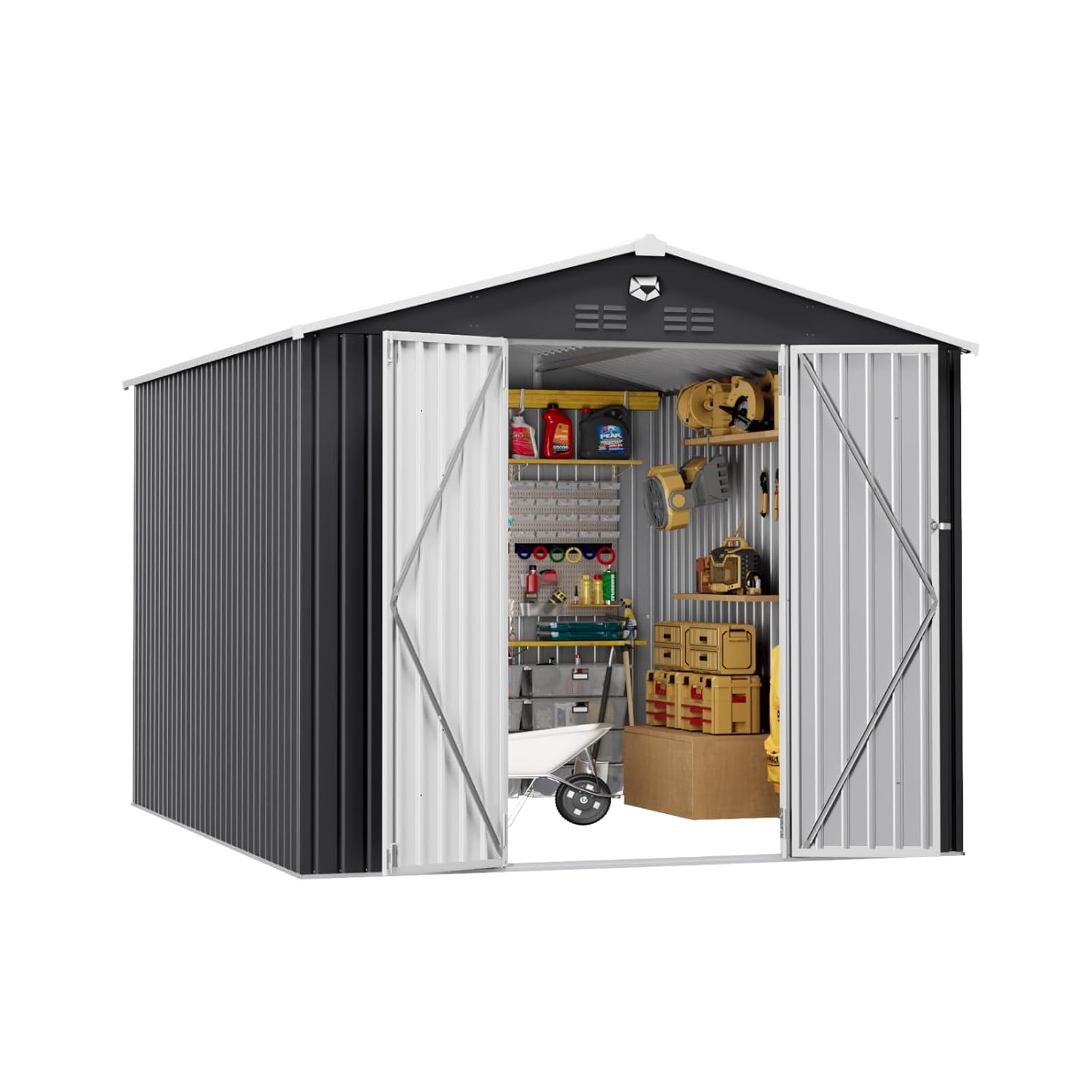 Outdoor Furniture For Patio - 10x12 FT Metal Outdoor Storage Shed