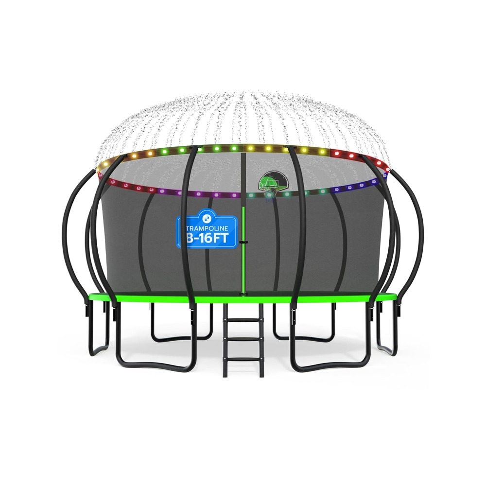 Outdoor Furniture Heavy Duty - Upgraded 12FT Pumpkin Outdoor Trampoline Set,