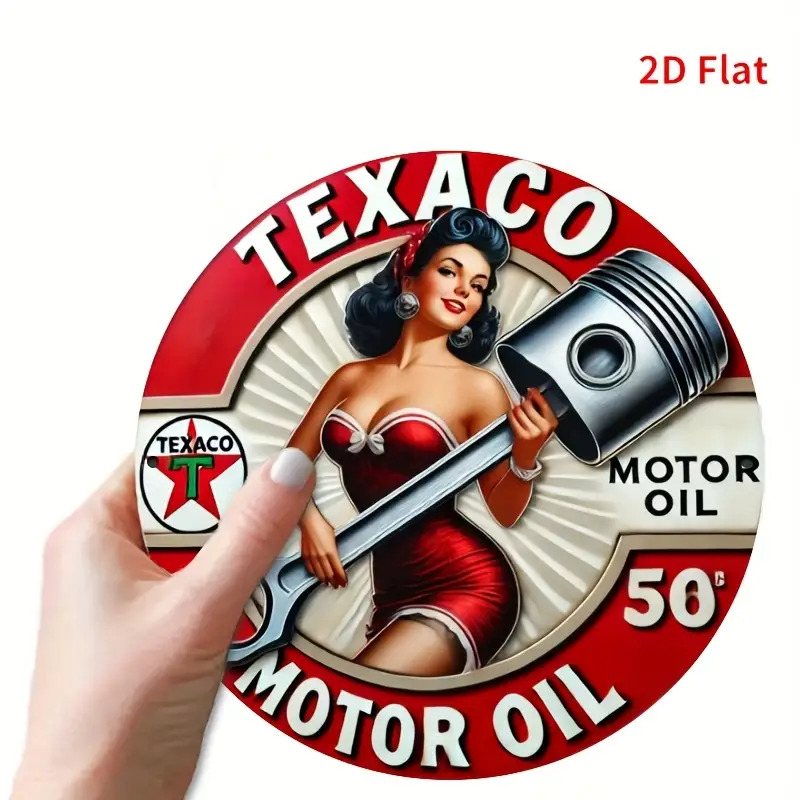 Outdoor Furniture Oil - 2D Flat, 1pc Vintage Texaco Motor