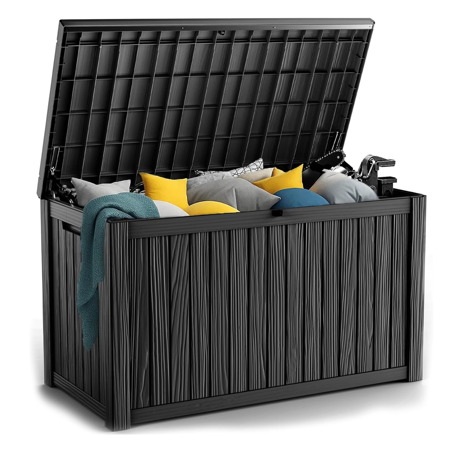 Outdoor Furniture For Patio - 180Gal Lockable Resin Deck Box Waterproof