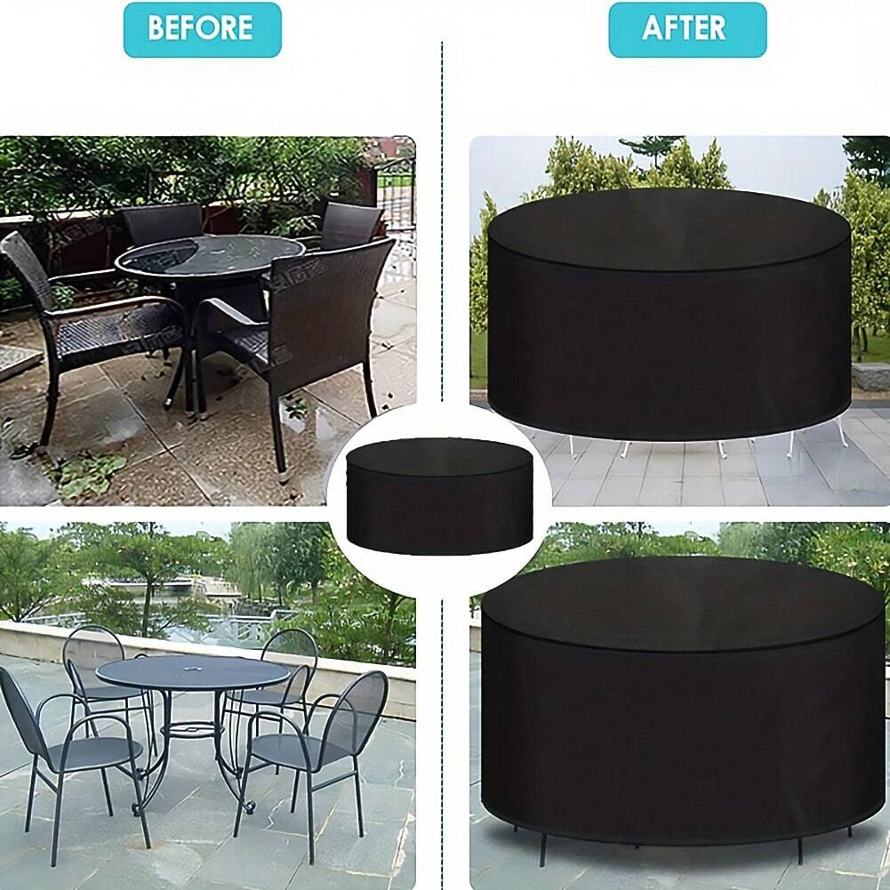 Outdoor Furniture Protector - Waterproof Round Patio Furniture Cover -