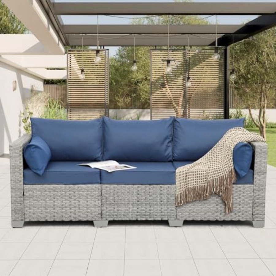 Outdoor Furniture For Patio - Outdoor Couch 3 Seater Wicker Patio