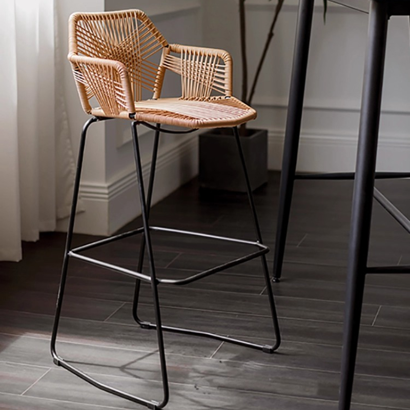 Scandinavian Rattan Bar Stool  – Outdoor Furniture Iron recenzja i cena