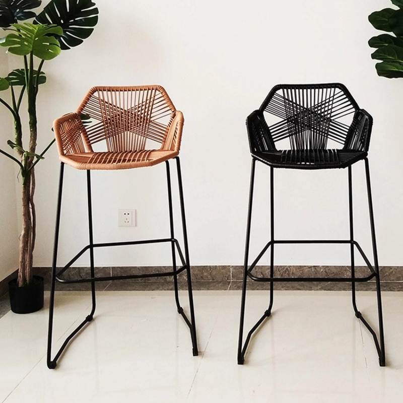 Scandinavian Rattan Bar Stool  – Outdoor Furniture Iron recenzja i cena