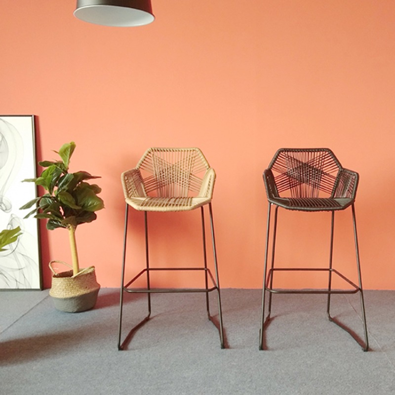 Scandinavian Rattan Bar Stool  – Outdoor Furniture Iron recenzja i cena