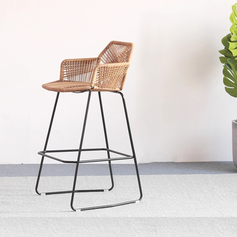 Scandinavian Rattan Bar Stool  – Outdoor Furniture Iron recenzja i cena
