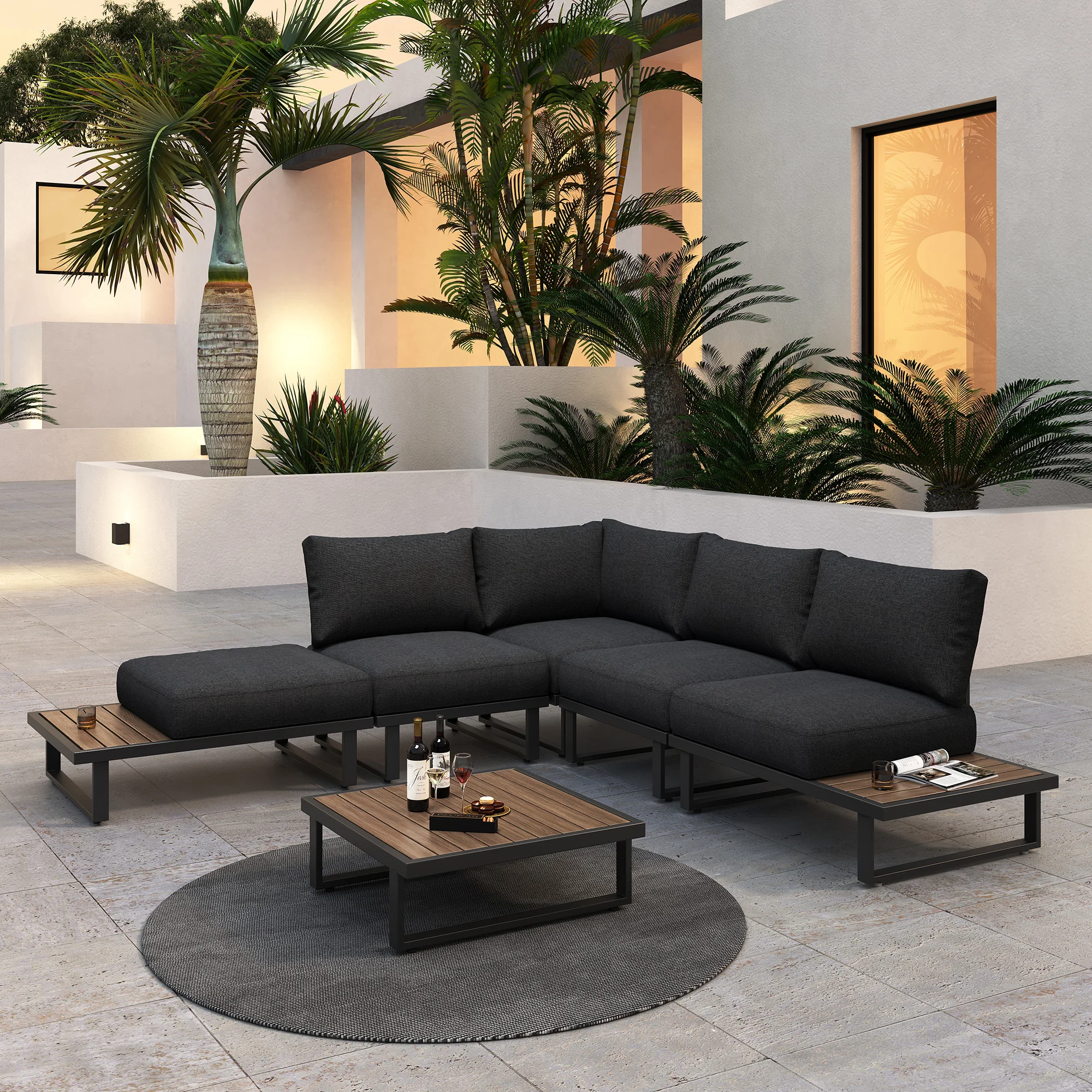 -Outdoor Modern Corner Papasan – Outdoor Furniture L Shape recenzja i cena