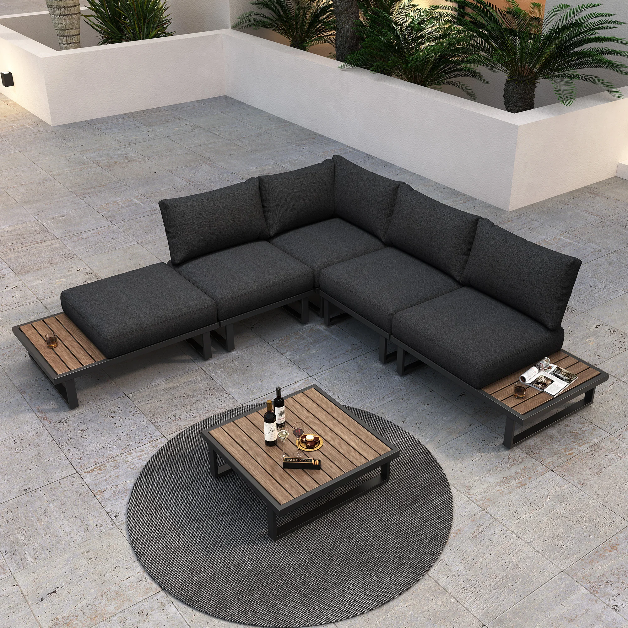 -Outdoor Modern Corner Papasan – Outdoor Furniture L Shape recenzja i cena