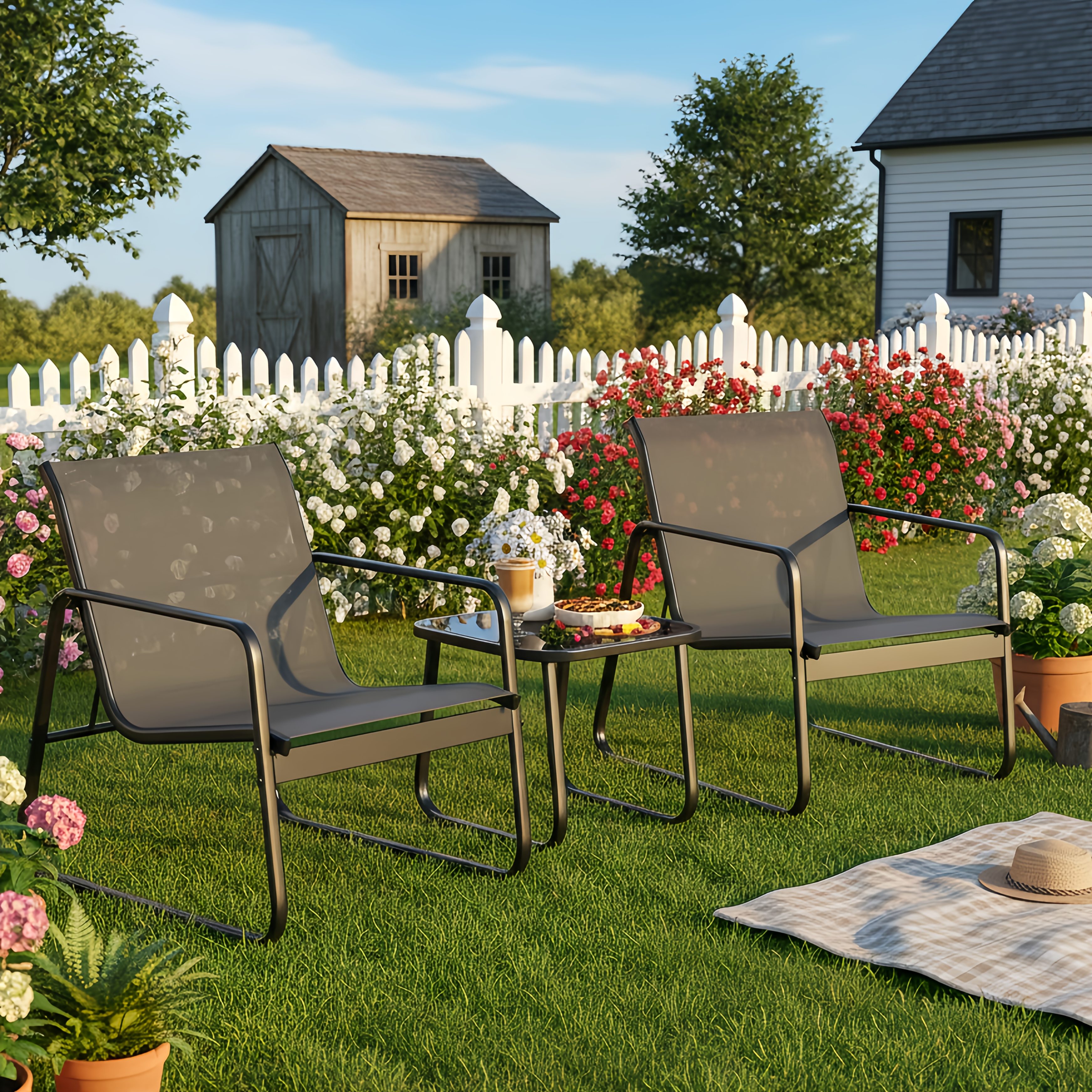 LODEIJA Patio Chairs Set of 3, – Outdoor Furniture Brands recenzja i cena