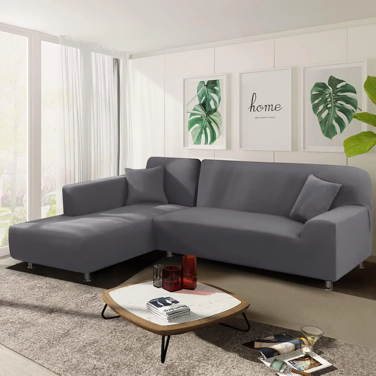 Solid Color Sofa Covers for Li – Outdoor Furniture L Shape recenzja i cena