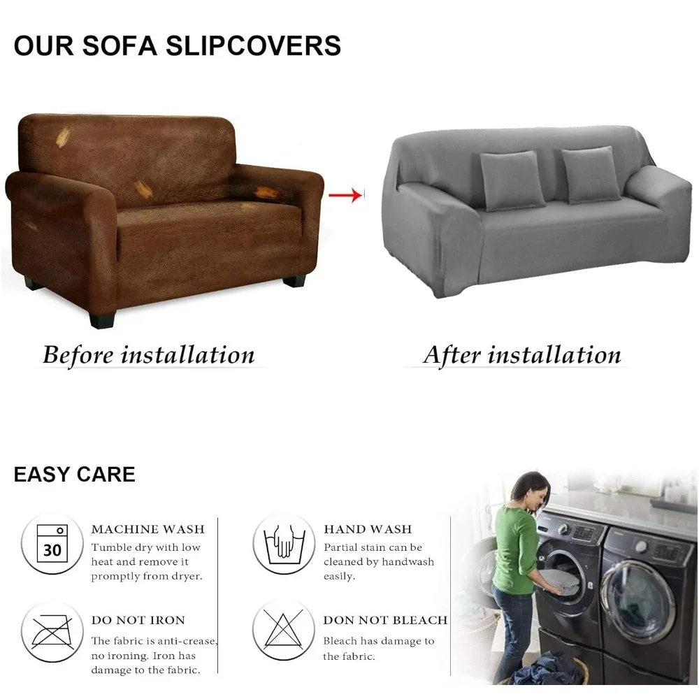 Solid Color Sofa Covers for Li – Outdoor Furniture L Shape recenzja i cena