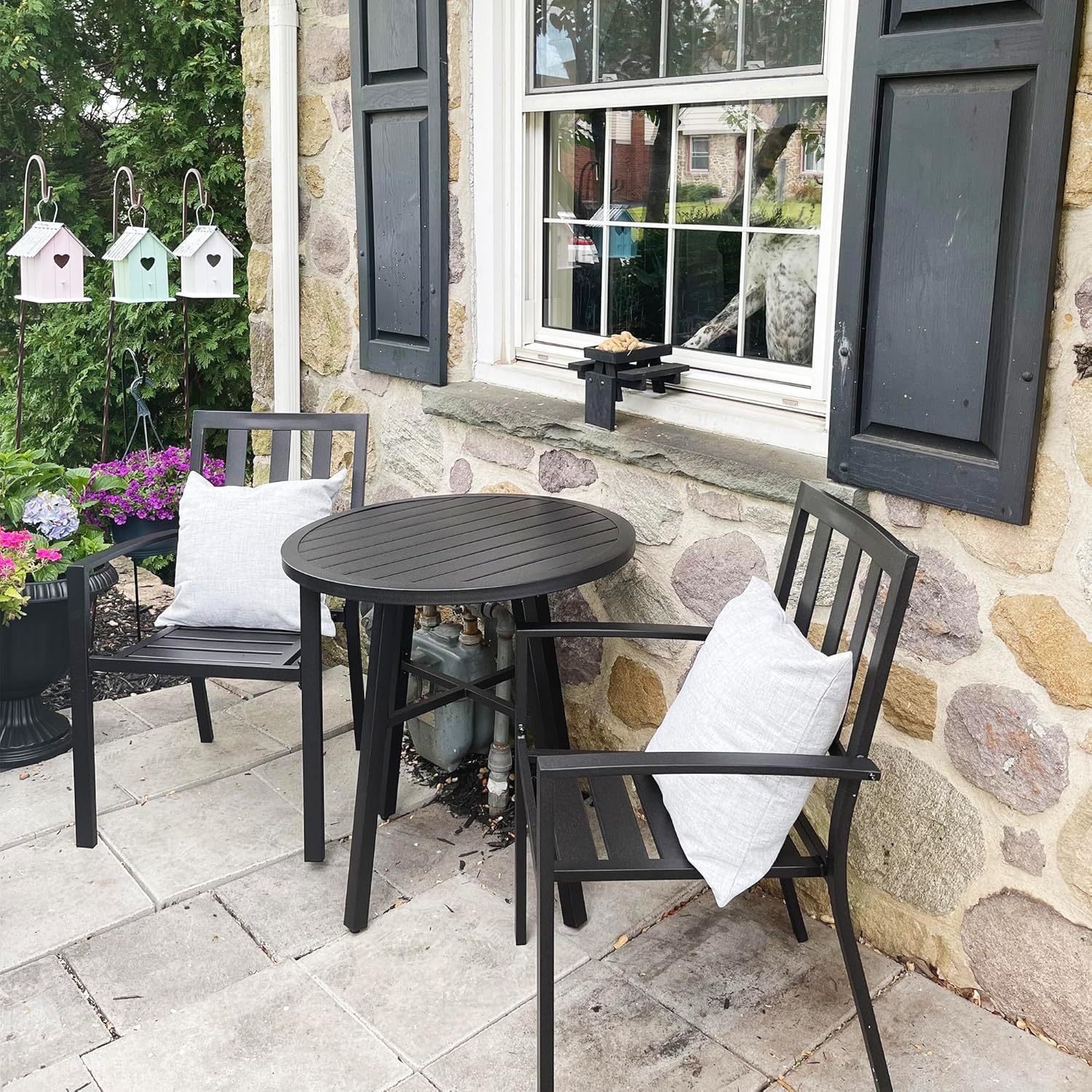 2-Pack Stackable Wrought-Iron  – Outdoor Furniture Iron recenzja i cena