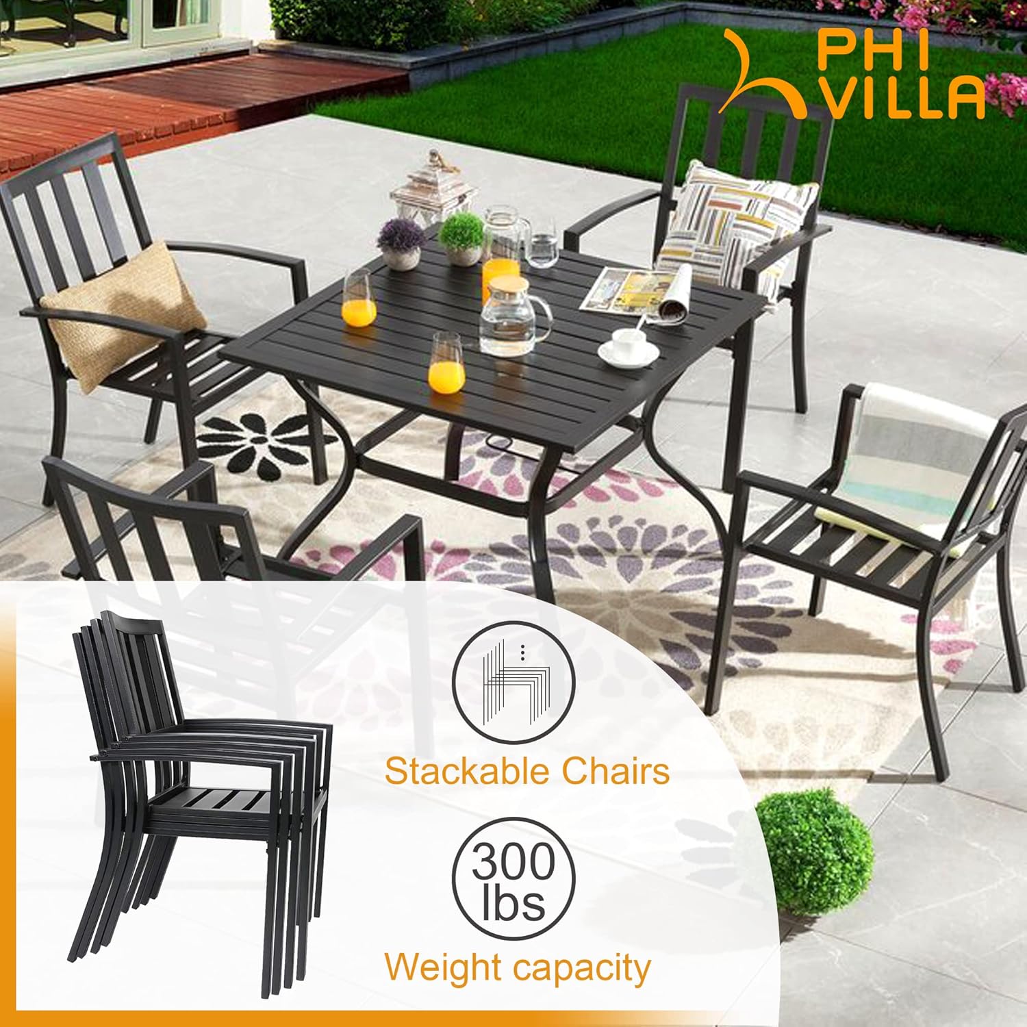 2-Pack Stackable Wrought-Iron  – Outdoor Furniture Iron recenzja i cena