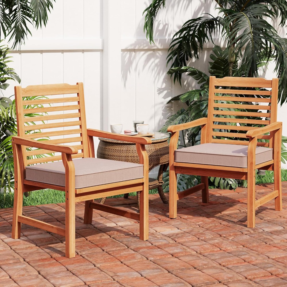 Set of 2 Acacia Wood Dining Ch – Outdoor Furniture Oil recenzja i cena