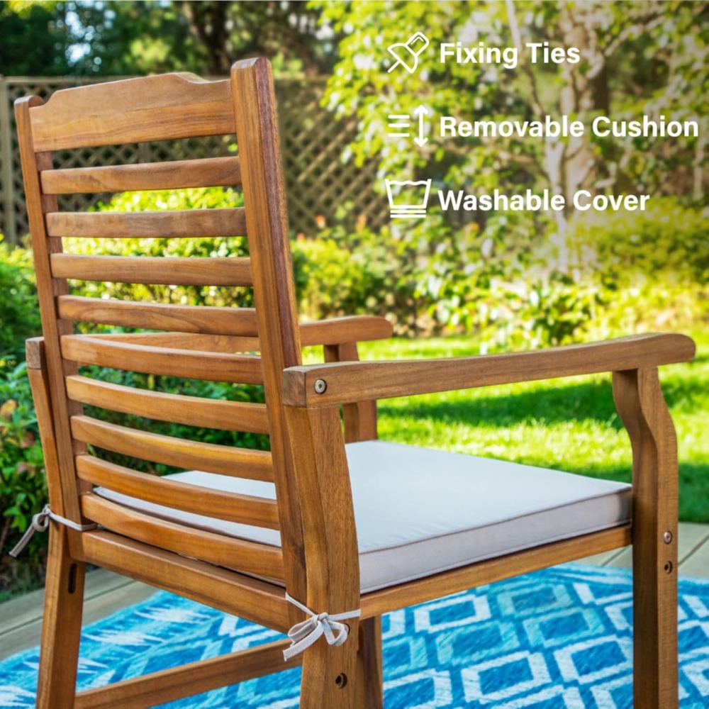 Set of 2 Acacia Wood Dining Ch – Outdoor Furniture Oil recenzja i cena