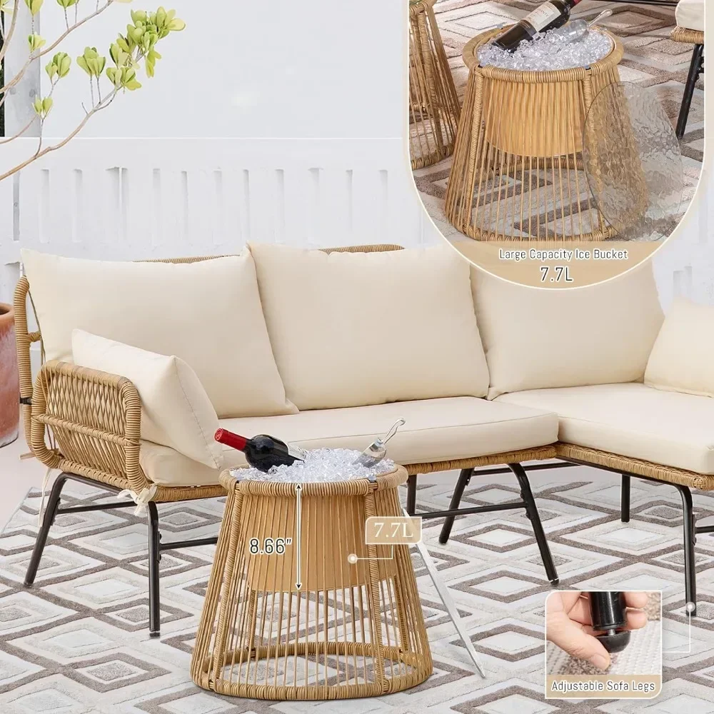 A 3/4/5 Piece Boho Outdoor Pat – Outdoor Furniture L Shape recenzja i cena