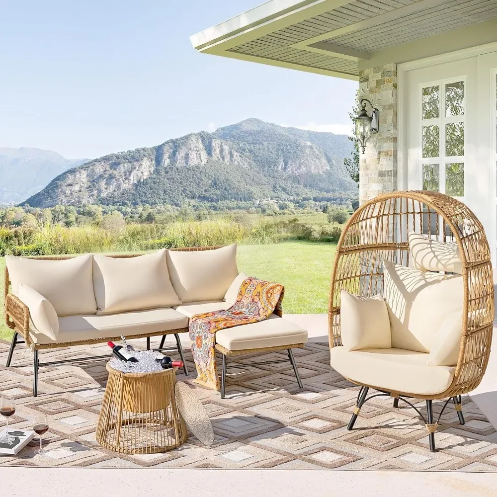 A 3/4/5 Piece Boho Outdoor Pat – Outdoor Furniture L Shape recenzja i cena
