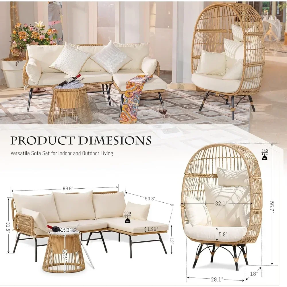 A 3/4/5 Piece Boho Outdoor Pat – Outdoor Furniture L Shape recenzja i cena