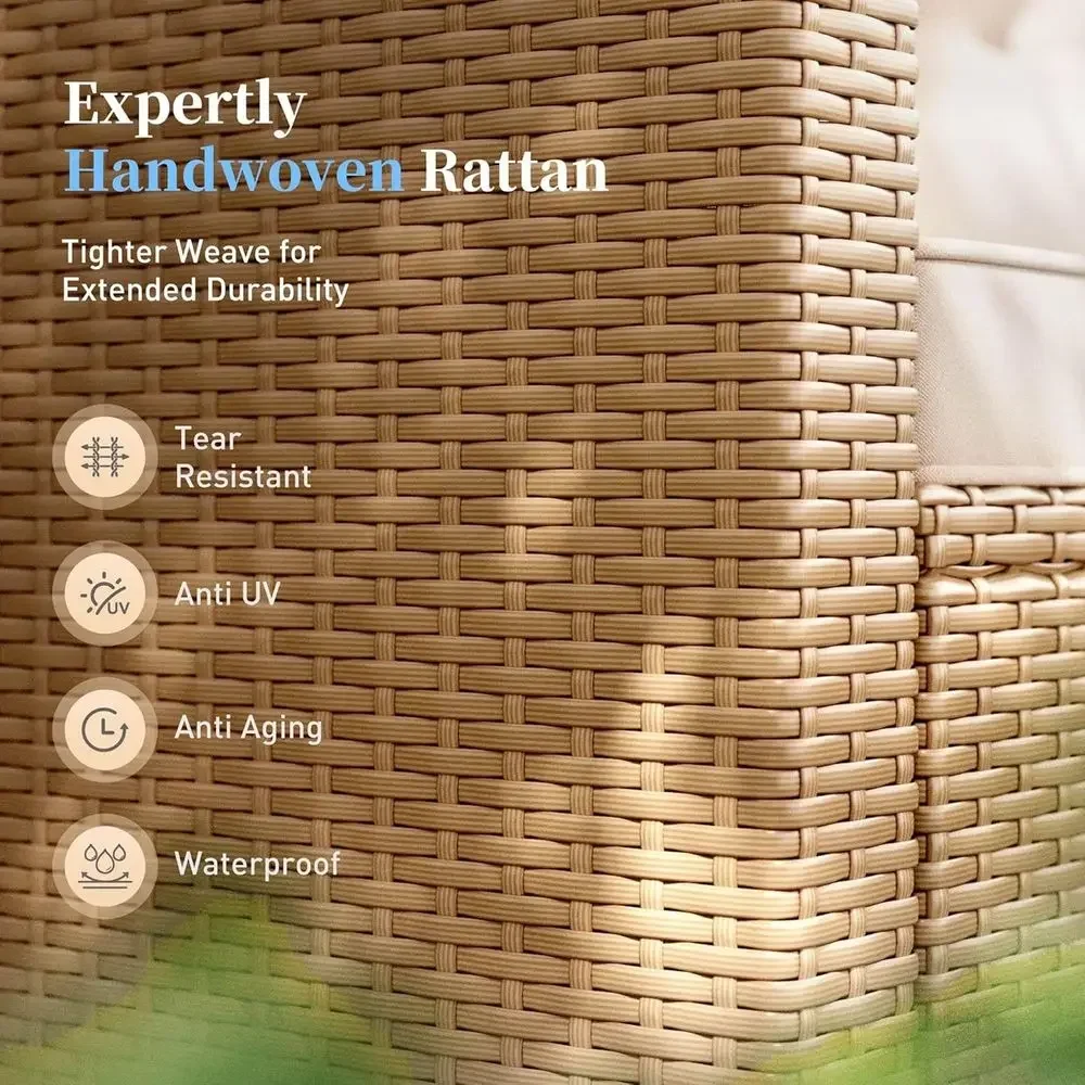 6-Piece Outdoor Wicker Patio F – Outdoor Furniture L Shape recenzja i cena