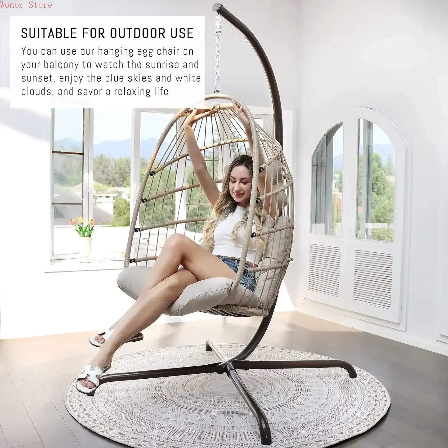 Outdoor Swing Egg Chair with S – Outdoor Furniture Heavy Duty recenzja i cena