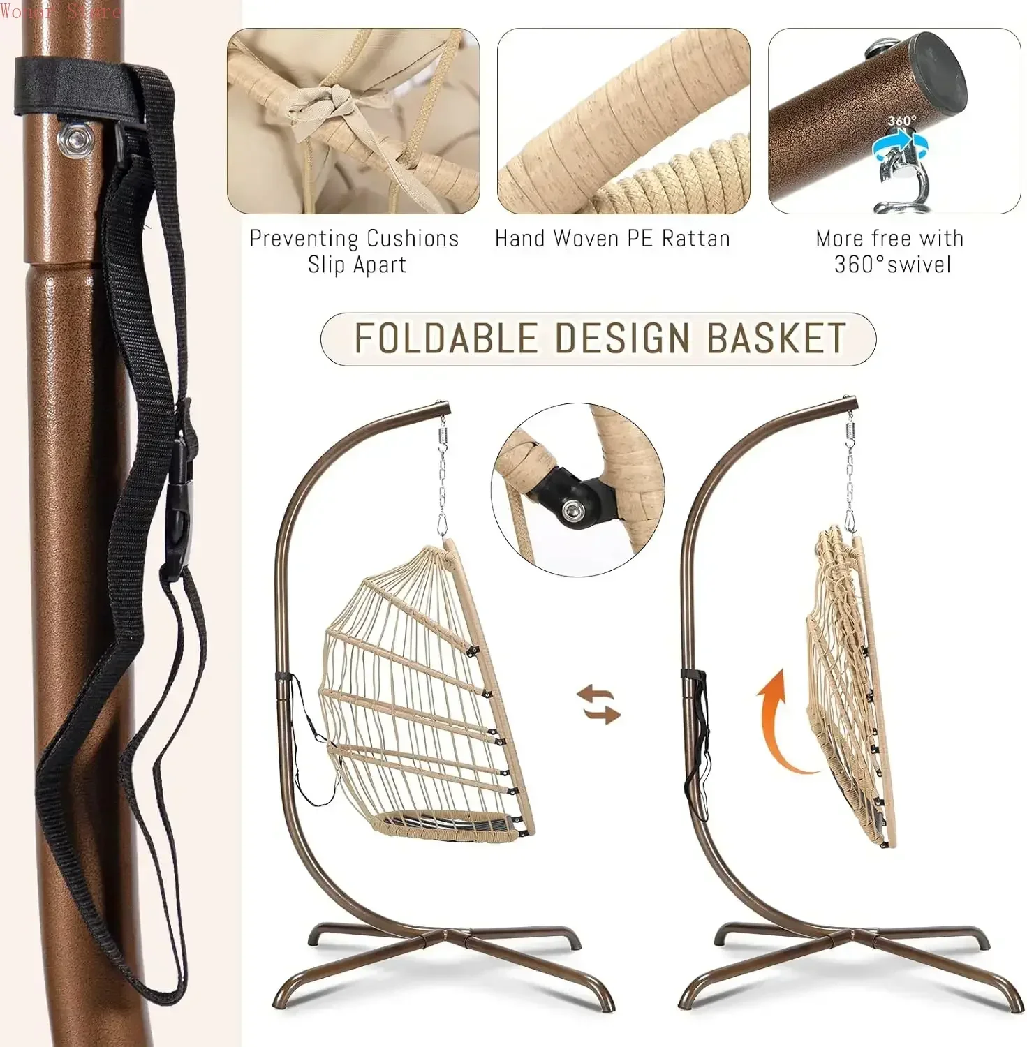 Outdoor Swing Egg Chair with S – Outdoor Furniture Heavy Duty recenzja i cena