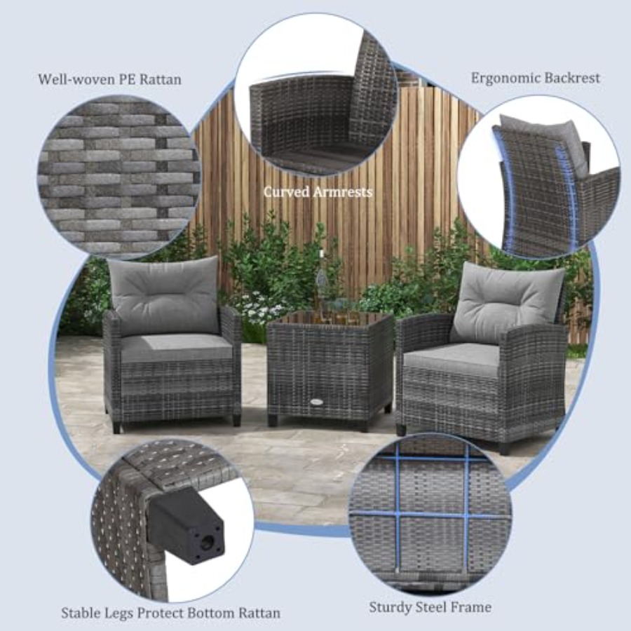 KOTEK 3 Piece Patio Furniture  – Outdoor Furniture For Patio recenzja i cena