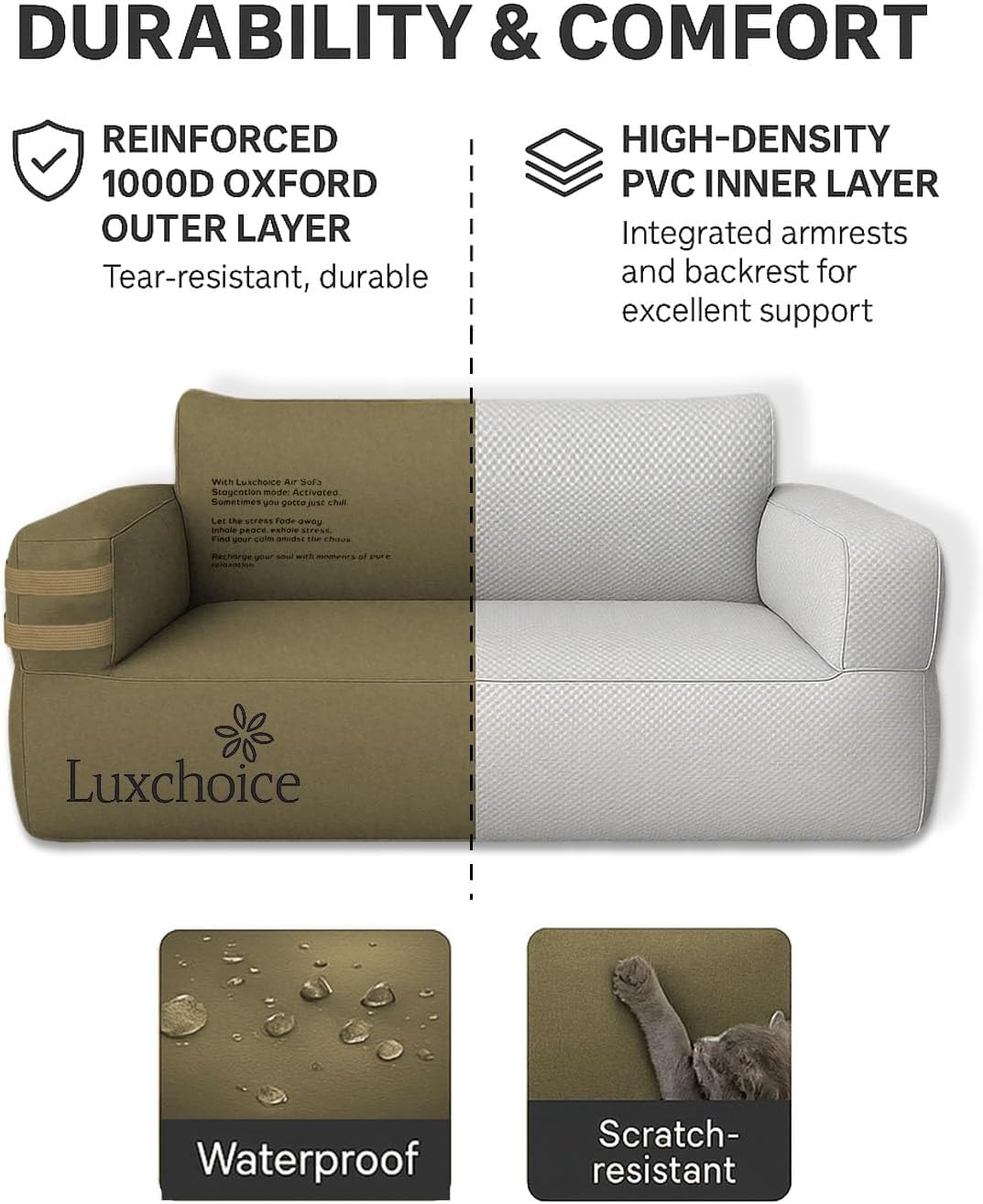 Portable Inflatable Couch for  – Outdoor Furniture Heavy Duty recenzja i cena