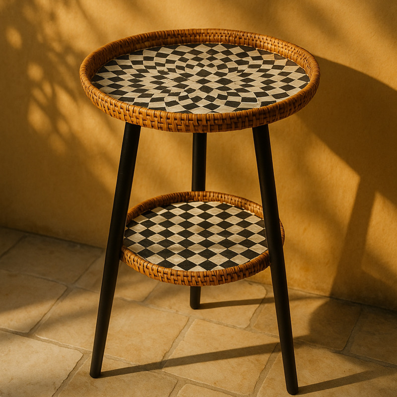 Double-Layer Rattan Coffee Tab – Outdoor Furniture Legs recenzja i cena