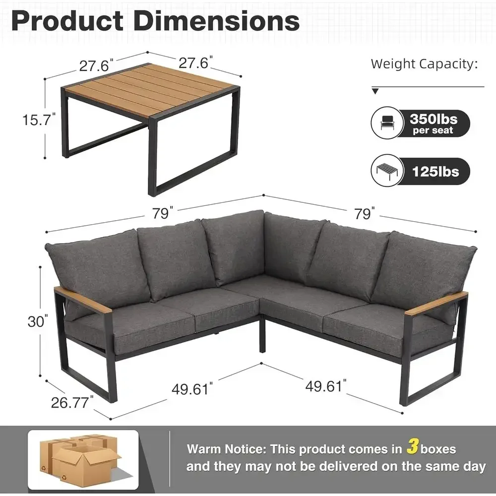 6-Piece Outdoor Sectional Sofa – Outdoor Furniture L Shape recenzja i cena