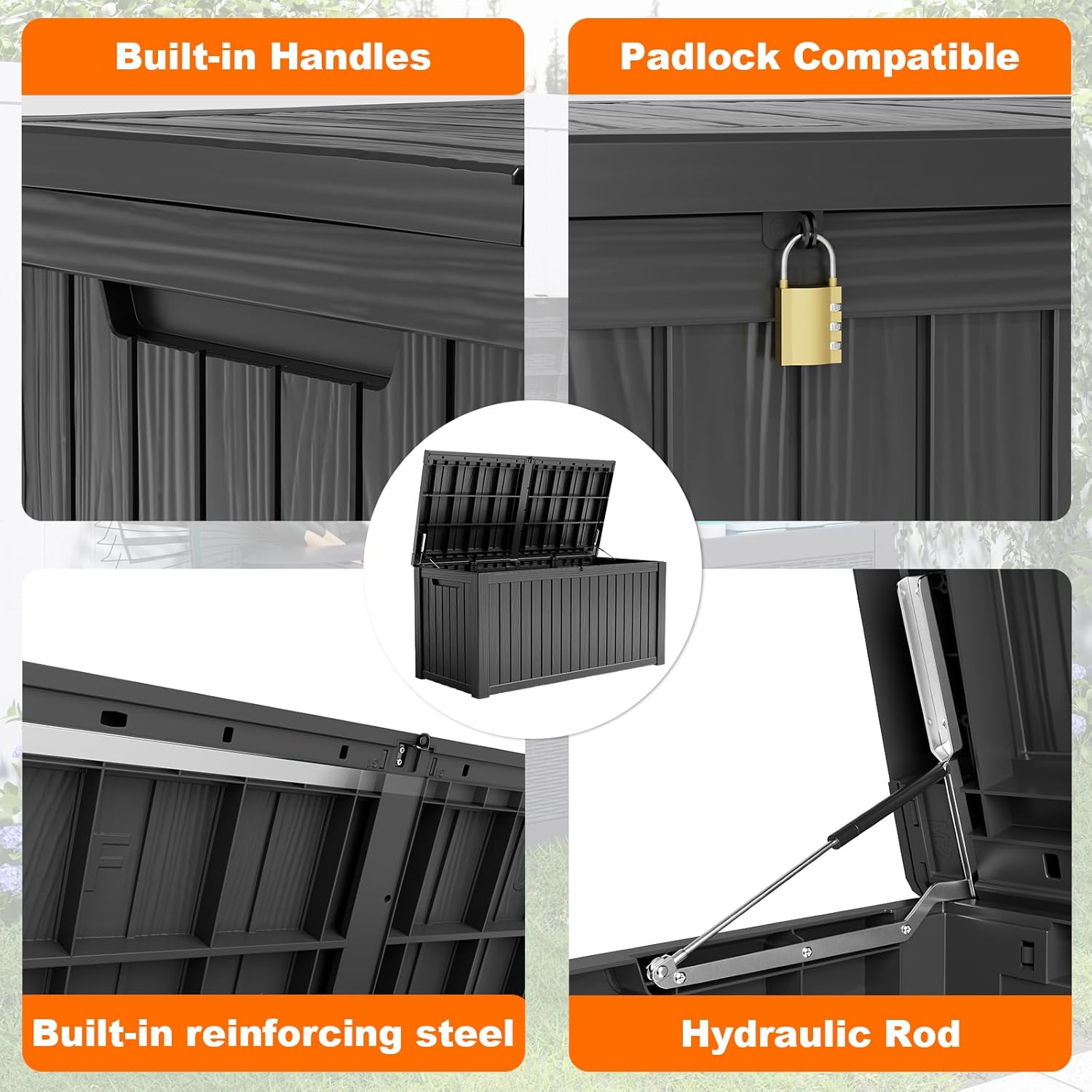180Gal Lockable Resin Deck Box – Outdoor Furniture For Patio recenzja i cena