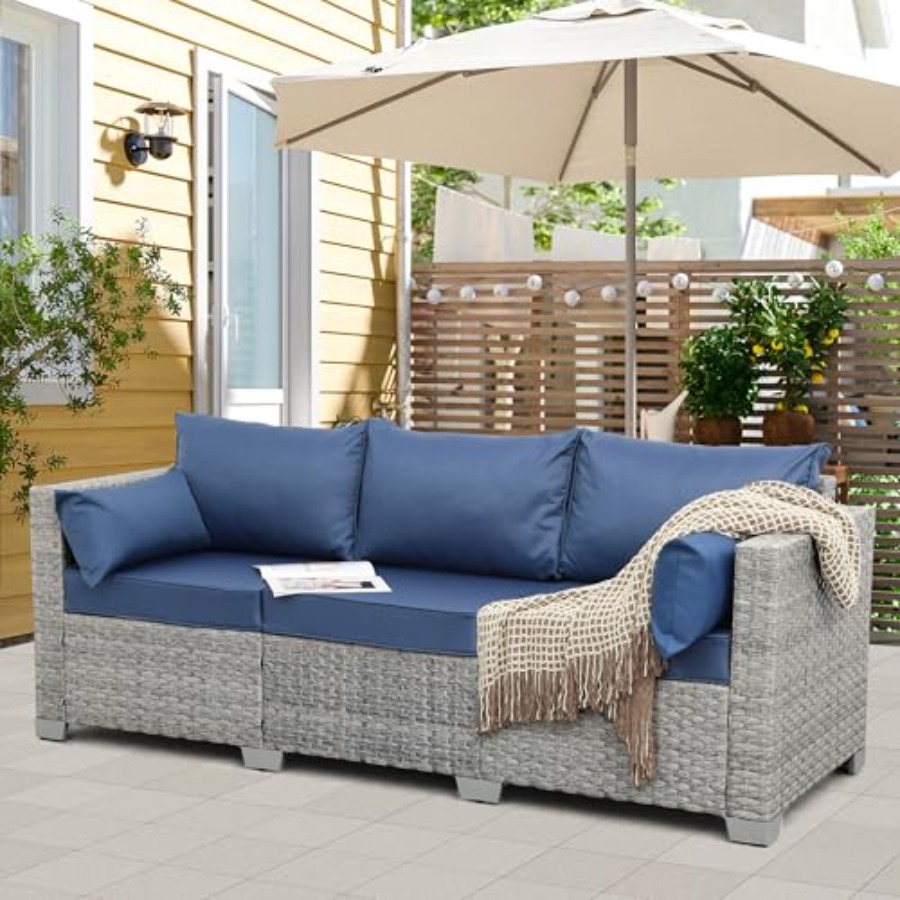 Outdoor Couch 3 Seater Wicker  – Outdoor Furniture For Patio recenzja i cena