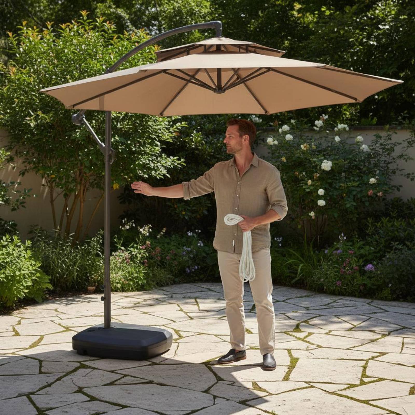 Roman Umbrella Pull Rope Wear- – Outdoor Furniture For Patio recenzja i cena